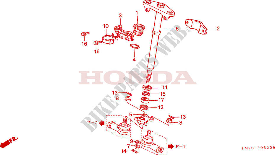 VEIO DIRECCAO para Honda TRX 400 FOURTRAX FOREMAN 4X4 1996