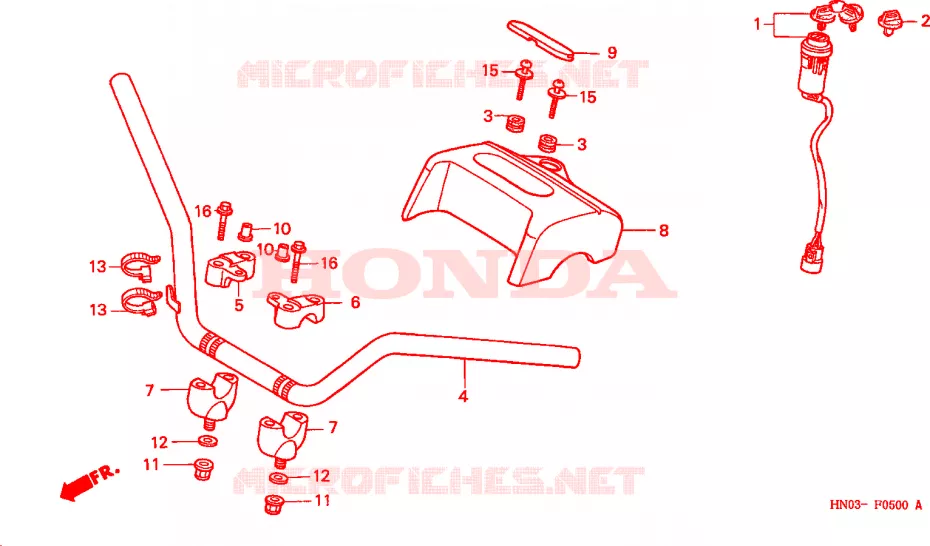 PUNHO GUIADOR Honda ATV 450 FOURTRAX 1999  TRX450ESX