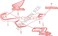FAIXA/MARCA(1) para Honda CB 250 TWO FIFTY 1992