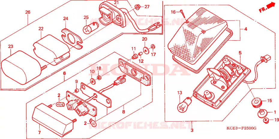 LUZ TRASEIRA Honda MOTO 250 XR 2000  XR250RY