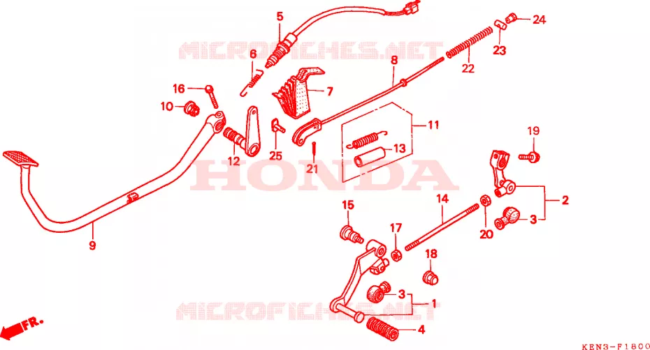 PEDAL Honda MOTO 250 REBEL 2000  CMX250CY