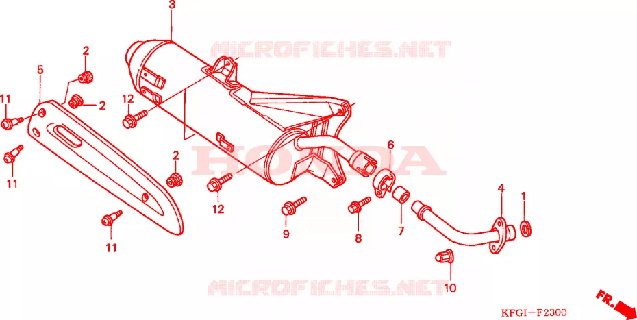 SILENCIADOR ESCAPE (FES250Y/1/2) Honda SCOOTER 250 FORSIGHT 2001  FES2501