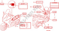 ETIQUETA CUIDADO (FES1257/A7)(FES1507/A7) para Honda S WING 150 FES 2007
