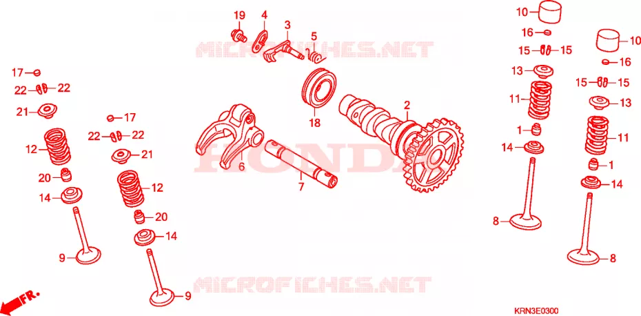 ARVORE CAMES/VALVULA Honda MOTO 250 CRF 2004  CRF250R4