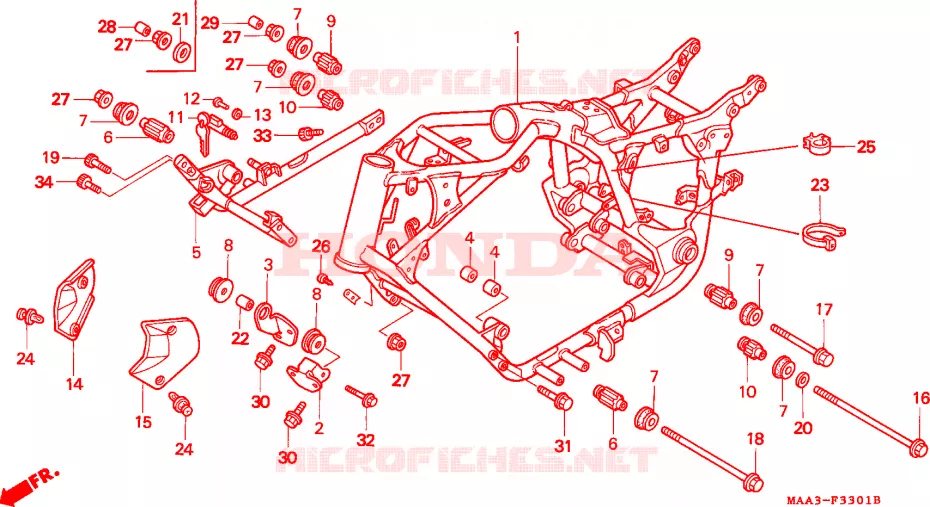 CORPO QUADRO (VT1100C2) Honda MOTO 1100 SHADOW 1997  VT1100C2V