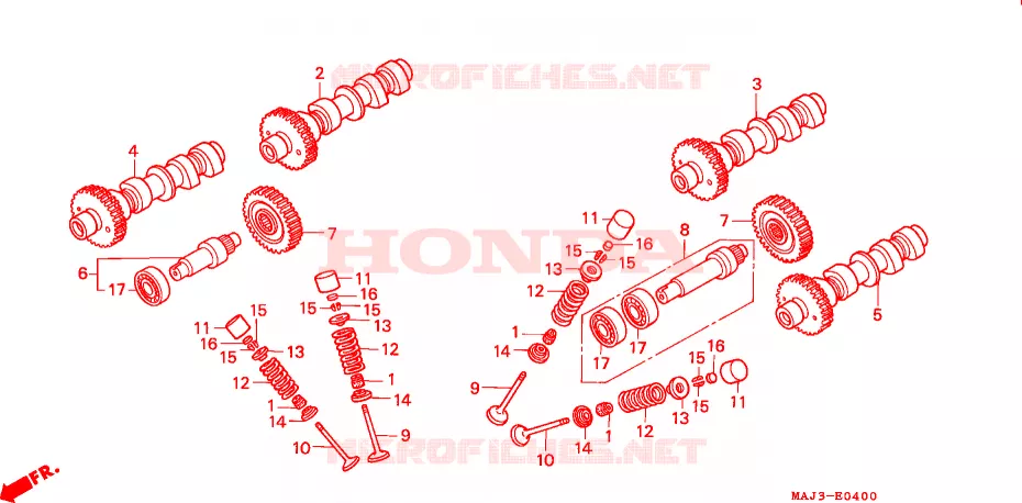 ARVORE CAMES/VALVULA Honda MOTO 1100 PAN-EUROPEAN 1995  ST1100S
