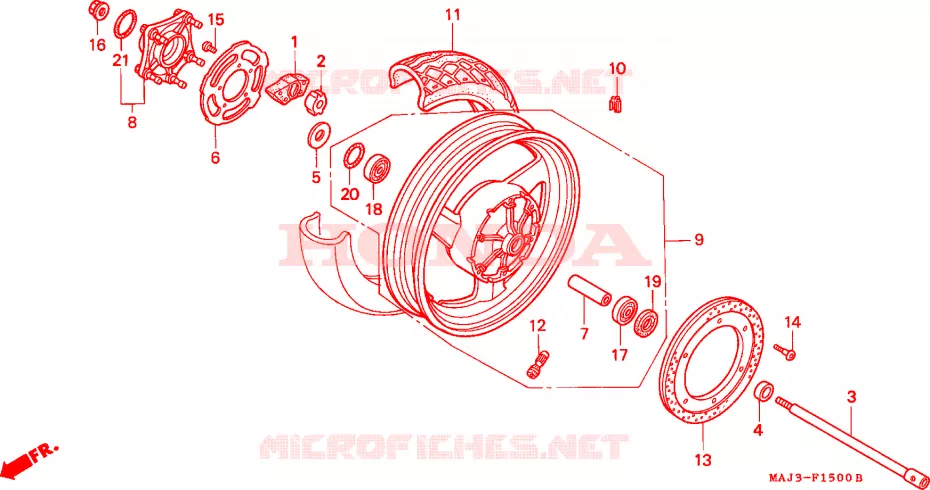 RODA TRASEIRA Honda MOTO 1100 PAN-EUROPEAN 1997  ST1100V