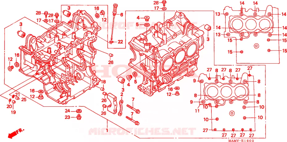 BLOCO CILINDROS Honda MOTO 1500 GOLD-WING 1997  GL1500AV
