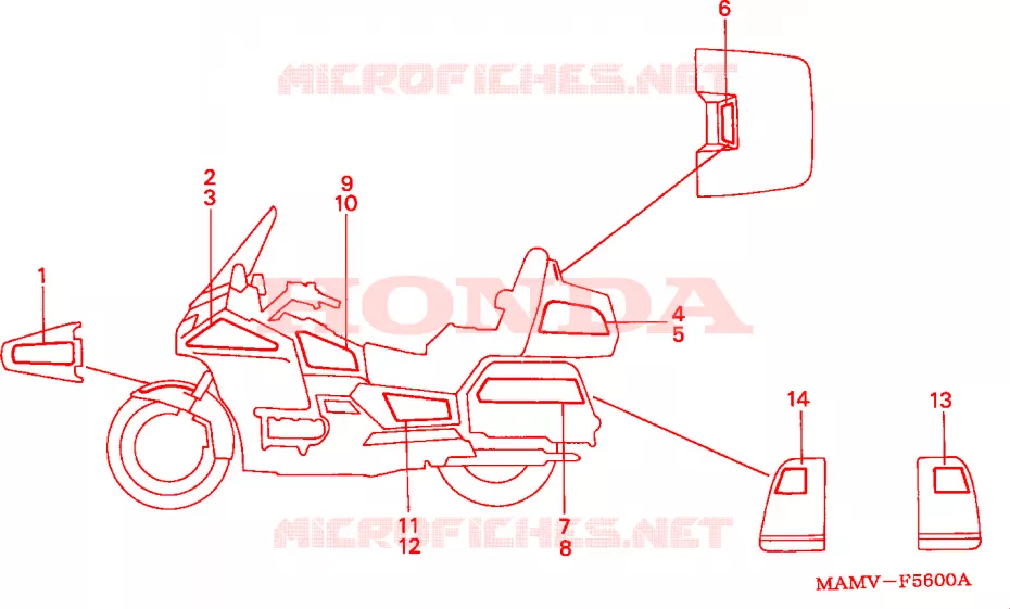 FAIXA(GL1500SE) Honda MOTO 1500 GOLD-WING 2000  GL1500SEY