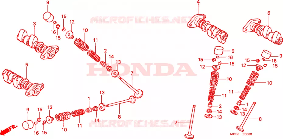 ARVORE CAMES/VALVULA Honda MOTO 1000 VTR 2006  VTR1000F6
