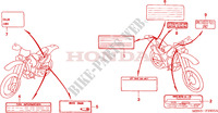 ETIQUETA CUIDADO para Honda XR 650 2002