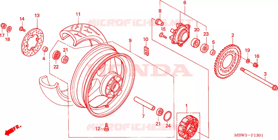 RODA TRASEIRA Honda MOTO 600 CBR 2003  CBR600F3