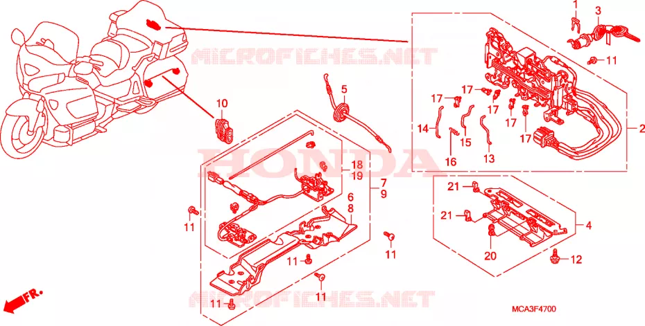 UNID. DISPOSITIVO ABERTURA Honda MOTO 1800 GOLD-WING 2003  GL1800A3