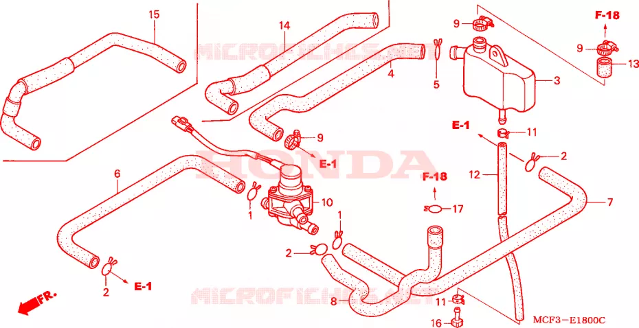CONTROLO INJECCAO AR VALVULA Honda MOTO 1000 SP 2001  VTR1000SP1