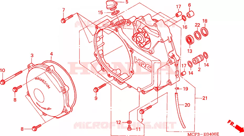TAMPA CARTER DIREITA Honda MOTO 1000 SP 2002  VTR1000SP3