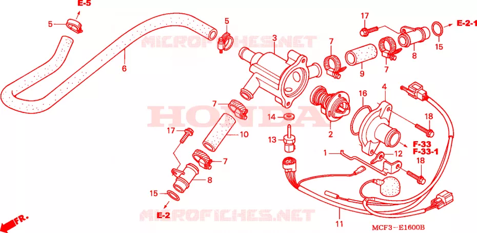 TUBAGEM AGUA Honda MOTO 1000 SP 2000  VTR1000SPY
