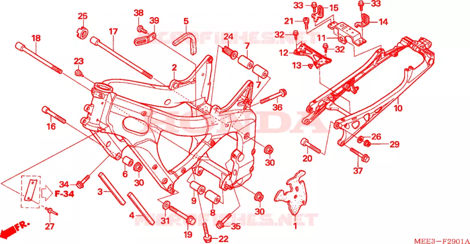 CORPO QUADRO (CBR600RR5/6) Honda MOTO 600 CBR 2006  CBR600RR6