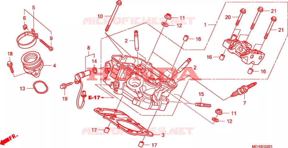 CABECA CILINDRO TRASEIRO Honda MOTO 700 DN01 2008  NSA700A8