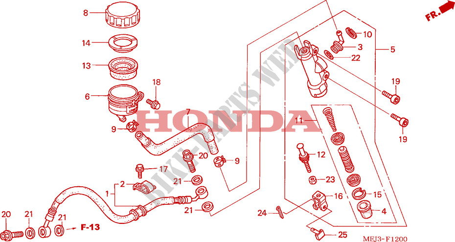 CILIN PRINC FREIO TRAS.(CB1300/F/F1/S) para Honda CB 1300 2004