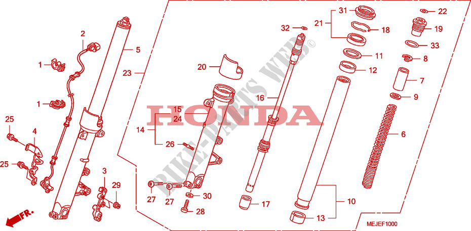 FORQUILHA FRENTE para Honda CB 1300 S FAIRING 2007