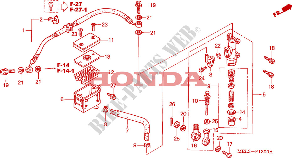 BOMBA PRINCIPAL TRASEIRA CILINDRO para Honda CBR 1000 RR FIREBLADE 2005