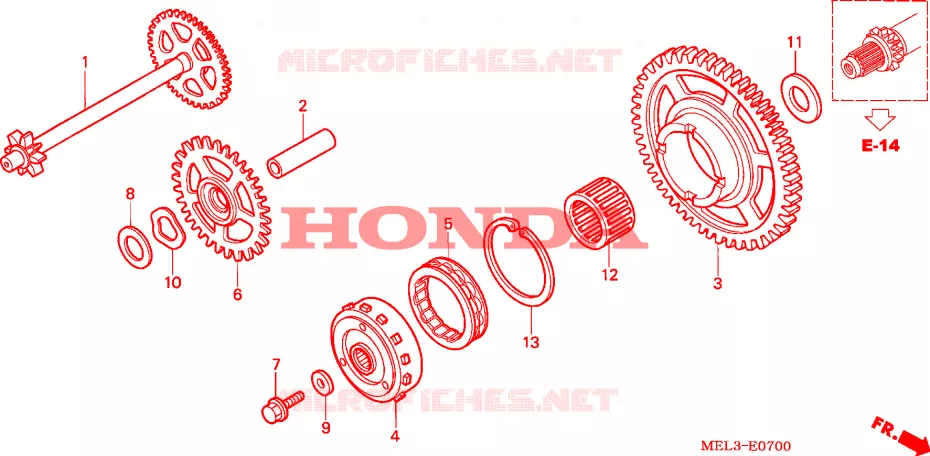 EMBRAIAGEM ARRANQUE Honda MOTO 1000 CBR 2005  CBR1000RR5