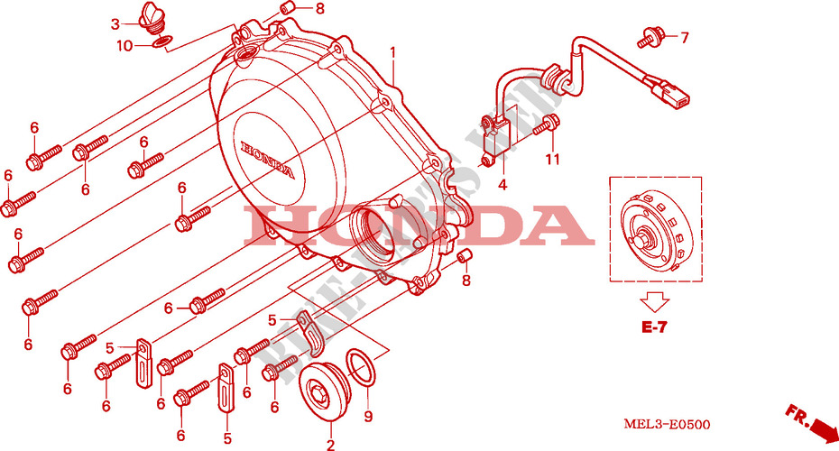 TAMPA CARTER DIREITA para Honda CBR 1000 RR FIREBLADE REPSOL 2007