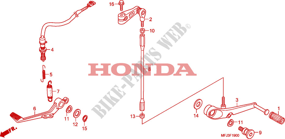 PEDAL TRAVAOES/PEDAL MUDANCAS para Honda CBR 600 RR ABS 2010