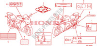 ETIQUETA CUIDADO(2) para Honda CBR 1000 RR FIREBLADE NOIRE 2010