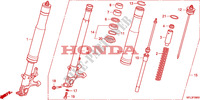 FORQUILHA FRENTE para Honda CBR 1000 RR FIREBLADE NOIRE 2010
