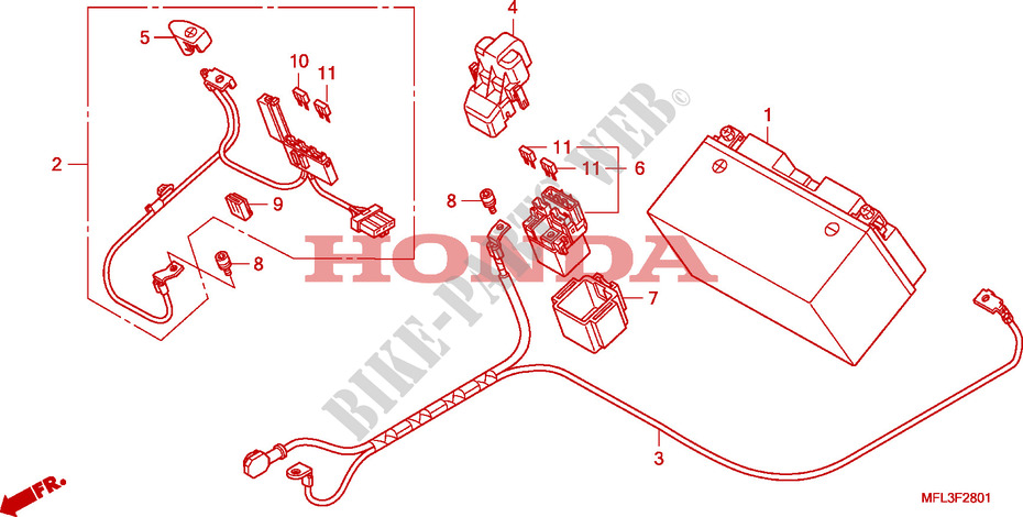 BATERIA para Honda CBR 1000 RR FIREBLADE ABS BLACK 2011
