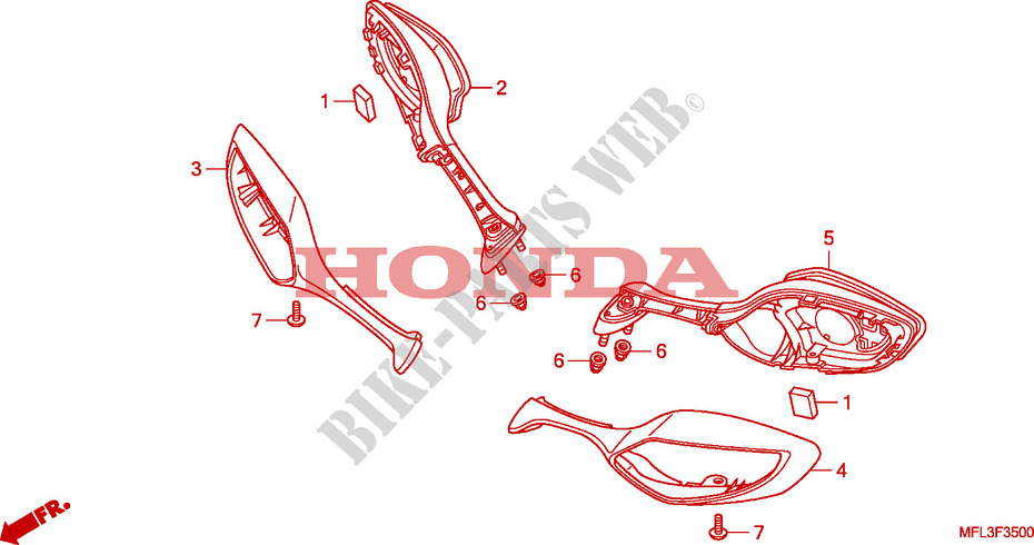 RETROVISOR para Honda CBR 1000 RR FIREBLADE ABS 2010