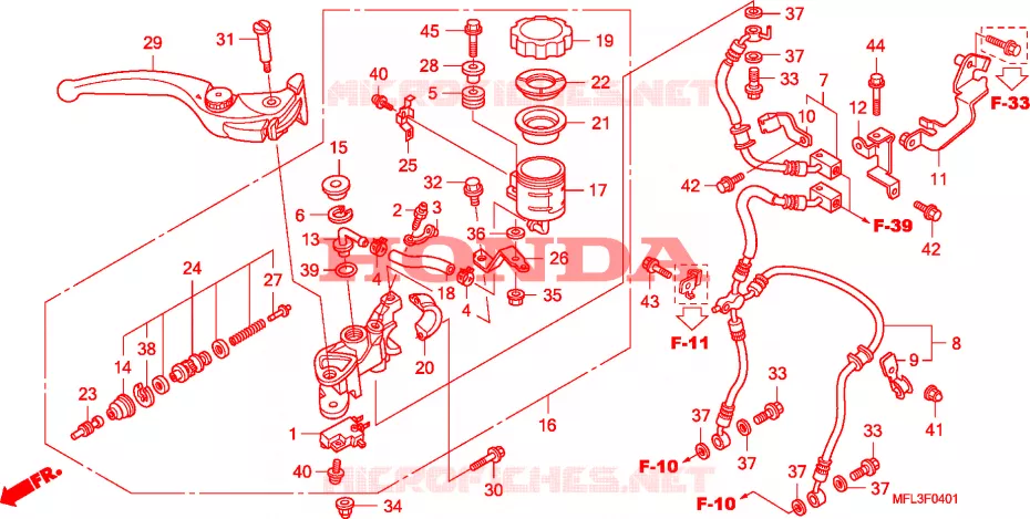 TRAVAO FR.BOMBA PRINCIPAL Honda MOTO 1000 CBR 2011  CBR1000RAB