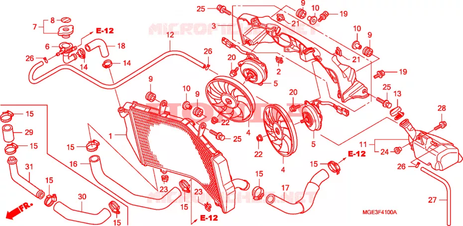 RADIADOR Honda MOTO 1200 VFR 2011  VFR1200FDB
