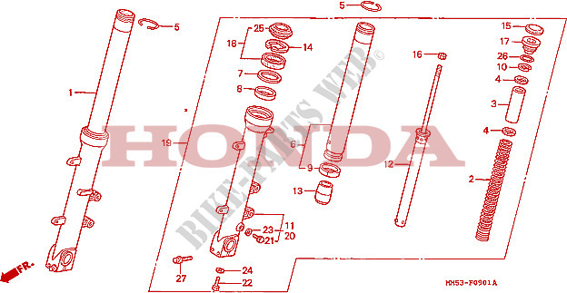 FORQUILHA FRENTE(CBR1000FK) para Honda CBR 1000 F 1989