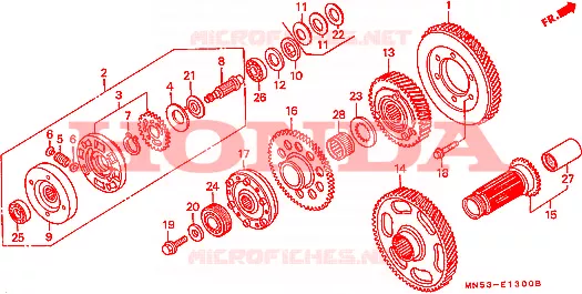 CARRETO COMANDO PRIMARIO Honda MOTO 1500 GOLD-WING 1988  GL1500J