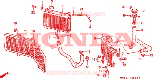 RADIADOR Honda MOTO 1500 GOLD-WING 1992  GL1500AN