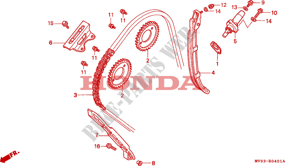 CORRENTE ARVORE CAMES/TENSOR(2) para Honda CBR 600 F3 1996