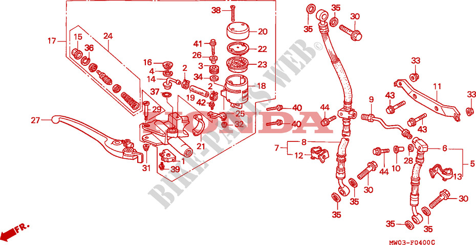 TRAVAO FR.BOMBA PRINCIPAL para Honda CBR 900 FIREBLADE 1992