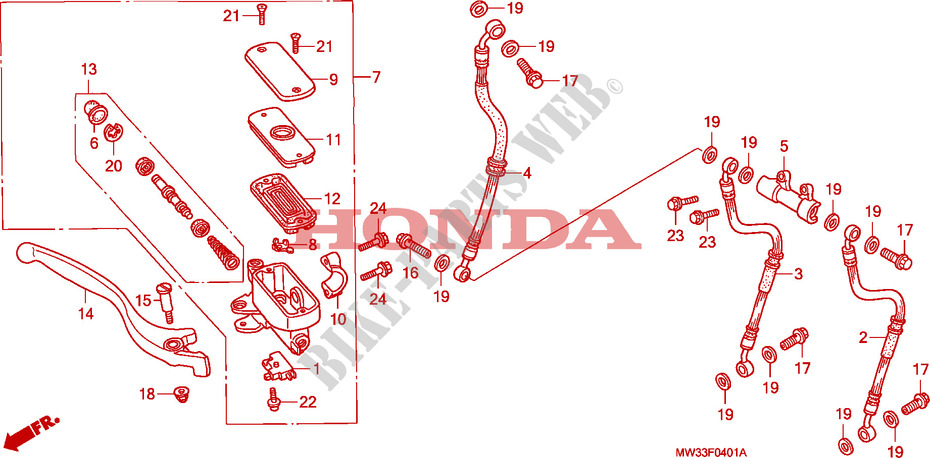 TRAVAO FR.BOMBA PRINCIPAL(CB750F2) para Honda SEVEN FIFTY 750 1992