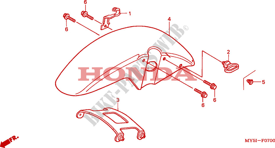 GUARDA LAMAS FRENTE para Honda CB 500 S 34HP 2002