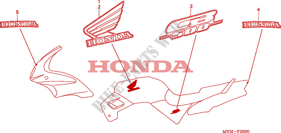 MARCA para Honda CB 500 S 34HP 2002