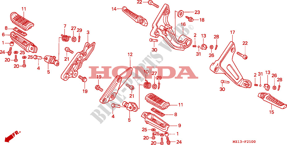 POUSA PES para Honda BIG ONE 1000 1993