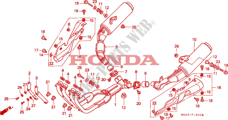 SILENCIADOR ESCAPE para Honda CBR 1000 DUAL CBS 2000
