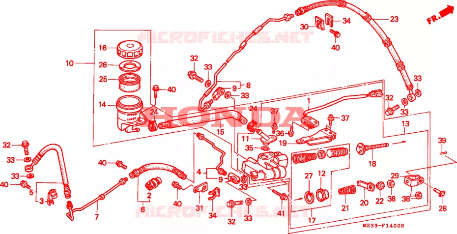 BOMBA PRINCIPAL TRASEIRA CILINDRO Honda MOTO 1500 GOLD-WING 1995  GL1500AS