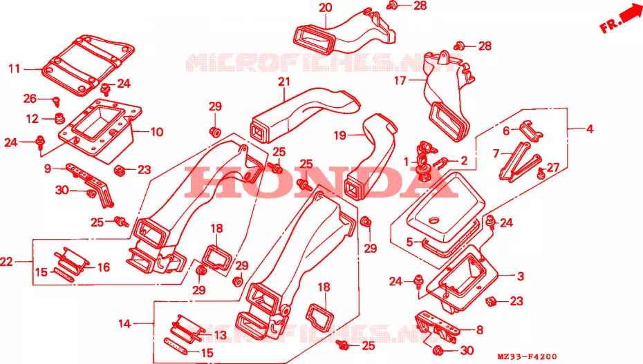 CONDUTA AR Honda MOTO 1500 GOLD-WING 1994  GL1500AR