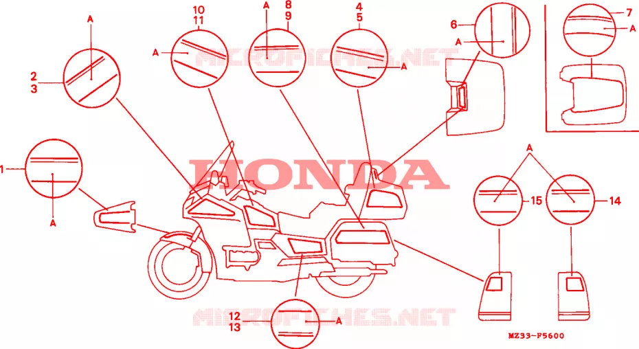 FAIXA  Honda MOTO 1500 GOLD-WING 1995  GL1500SES