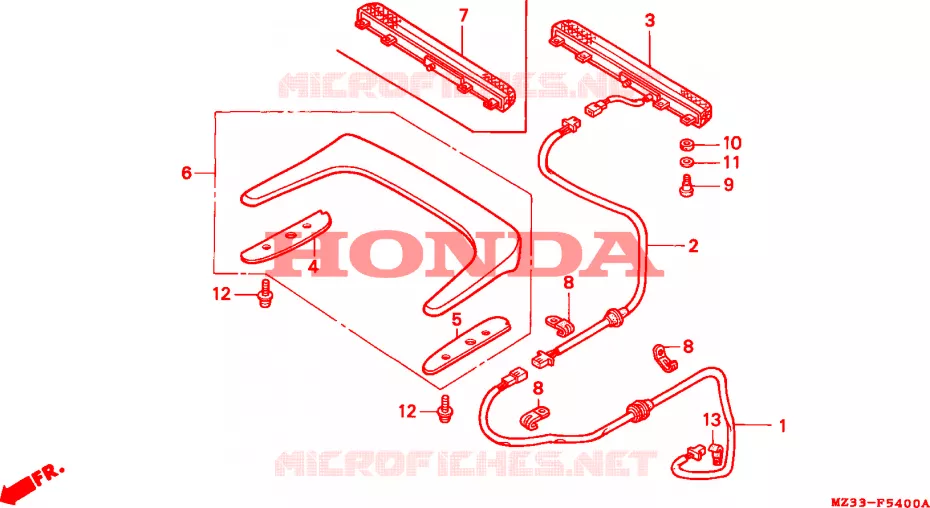 LUZ ELEVADA TRAVOES  Honda MOTO 1500 GOLD-WING 1994  GL1500SER