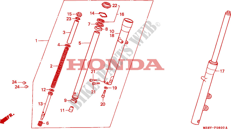 FORQUILHA FRENTE para Honda SHADOW 600 VLX DELUXE 1997