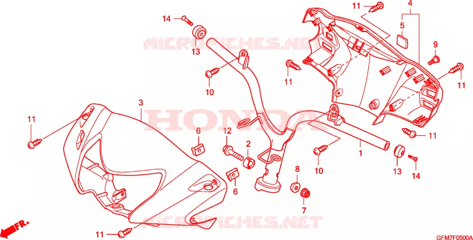 MANIVELA/COBERTURA GUIADOR Honda SCOOTER 110 LEAD 2010  NHX110WH8